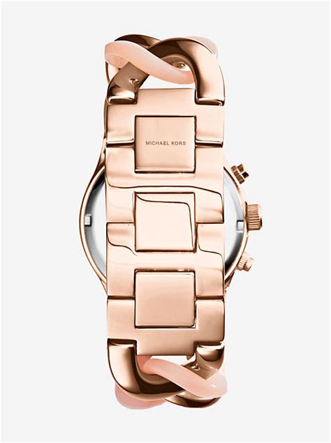 michael kors runway twist rose gold watch